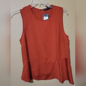 Burnt orange sleeveless blouse Bcbgmaxazria